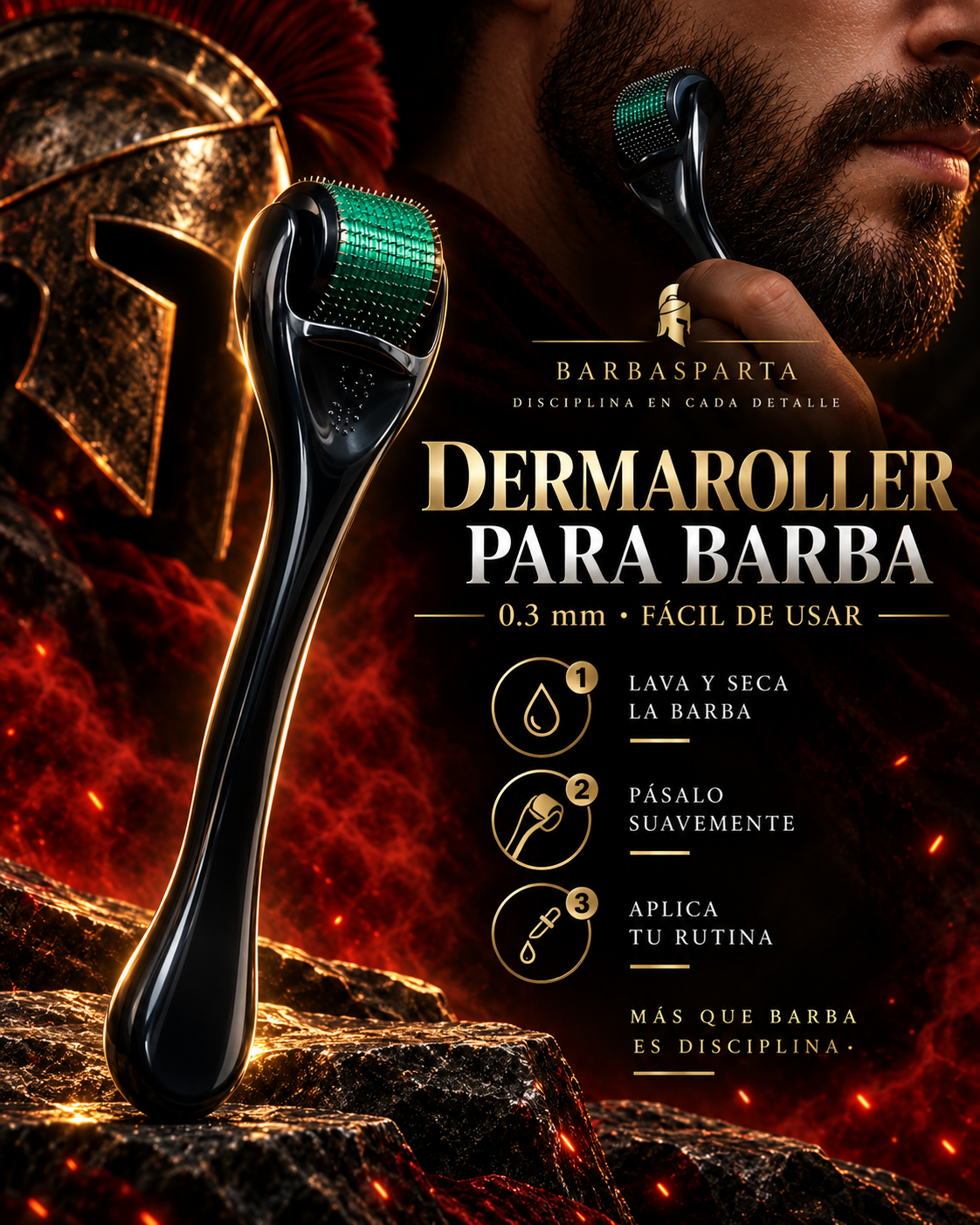 Arte profesional BarbaSparta del dermaroller para barba